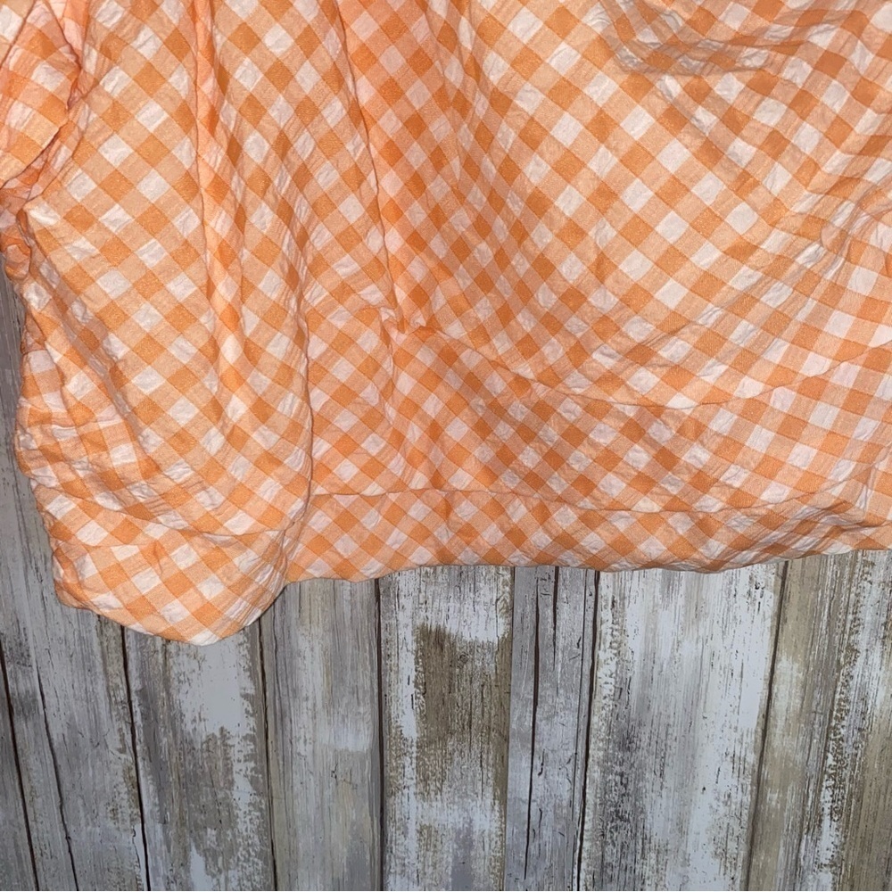 NWT Elodie Orange Gingham One Shoulder Cropped Blouse - Picture 6 of 8